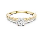 Round Moissanite Celtic Knot Engagement Ring D Color VVS