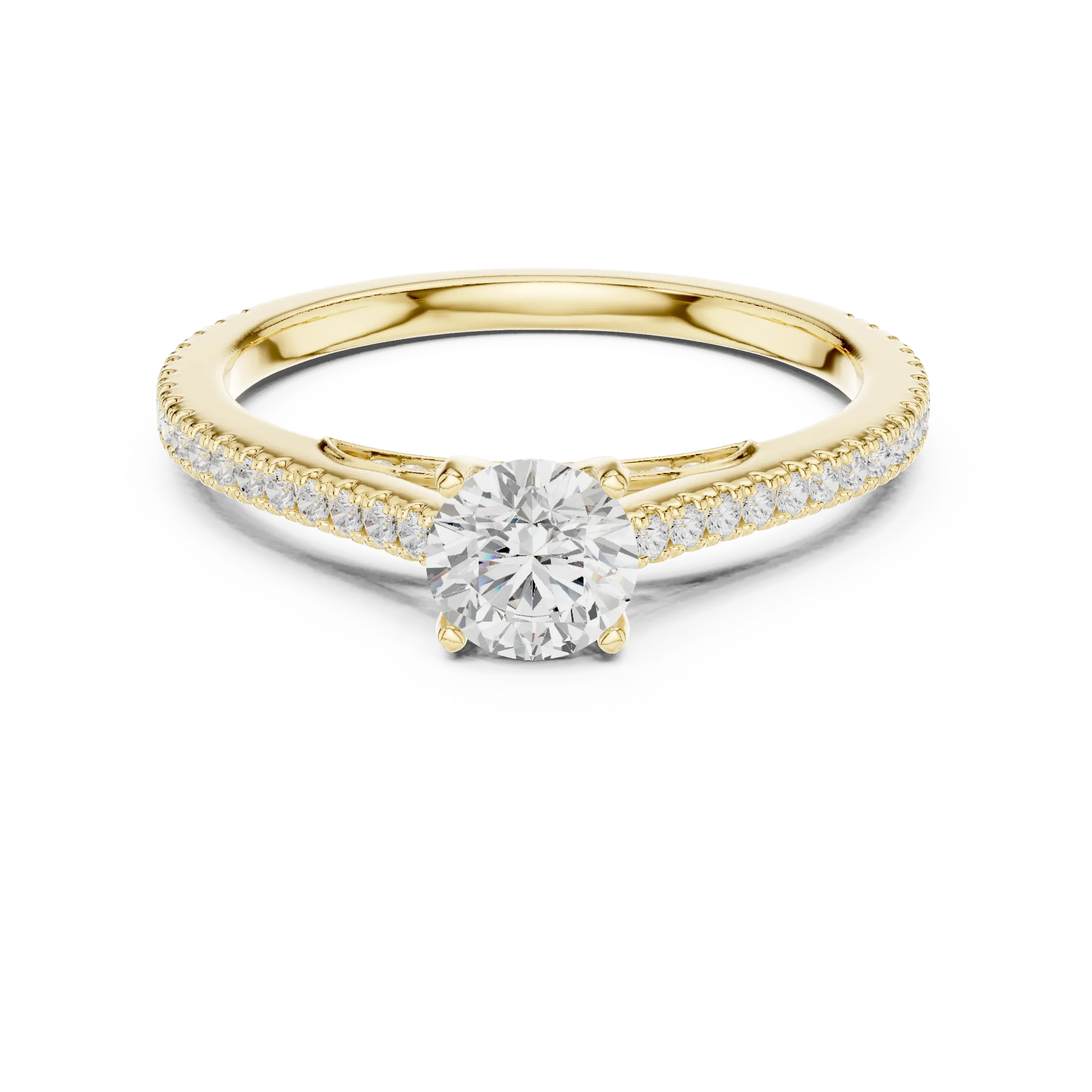 Round Moissanite Celtic Knot Engagement Ring D Color VVS