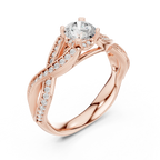 Unique Round Lab Grown Diamond Ring E Color