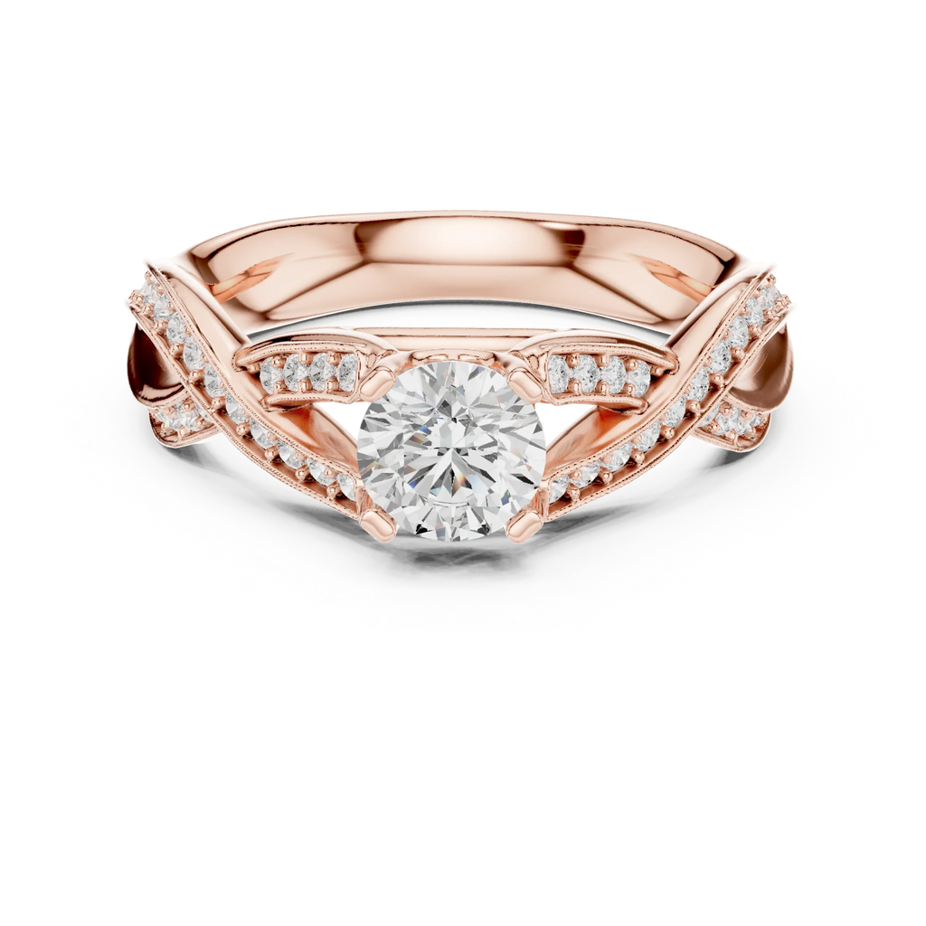 Unique Round Lab Grown Diamond Ring E Color