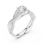 Unique Round Lab Grown Diamond Ring E Color