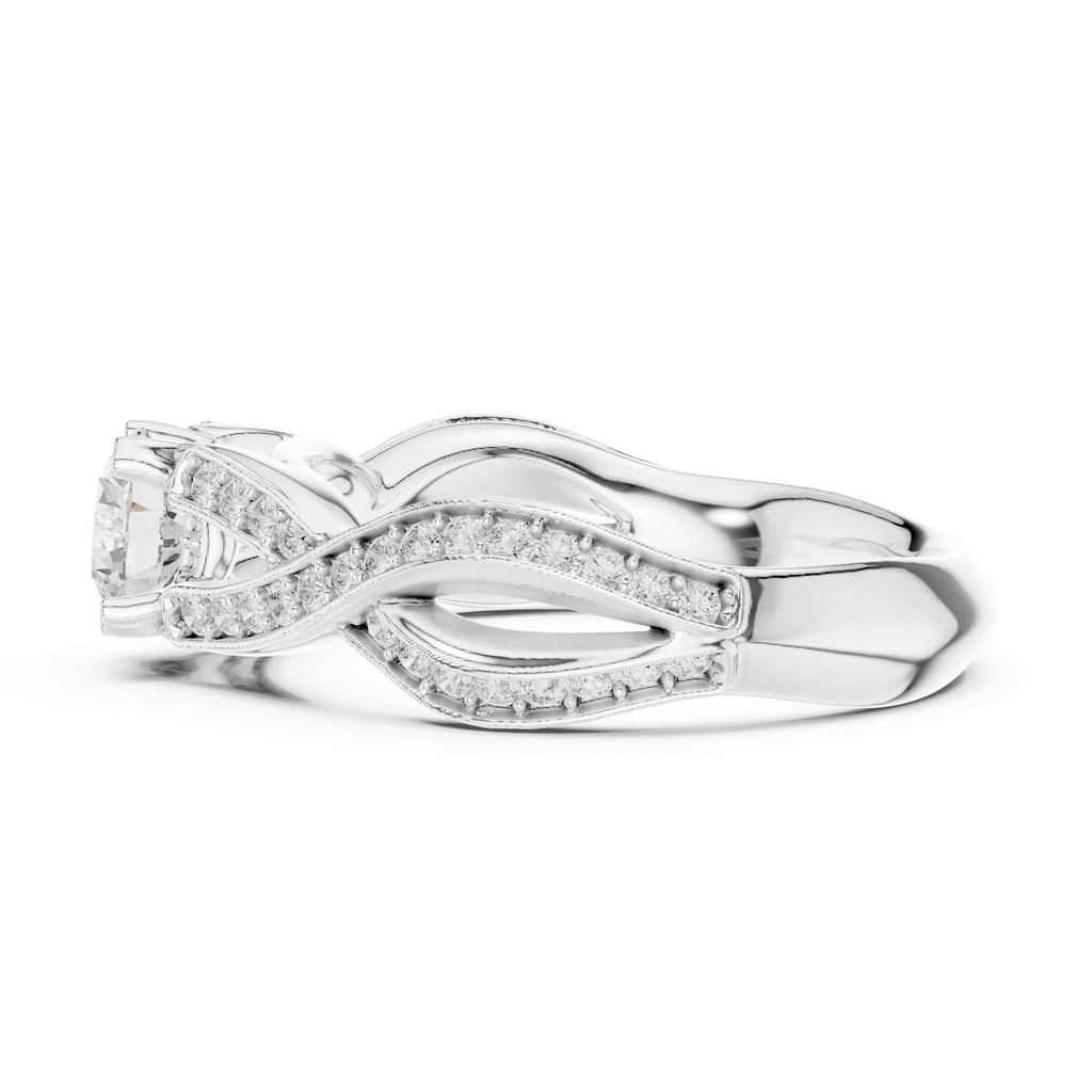 Unique Round Lab Grown Diamond Ring E Color