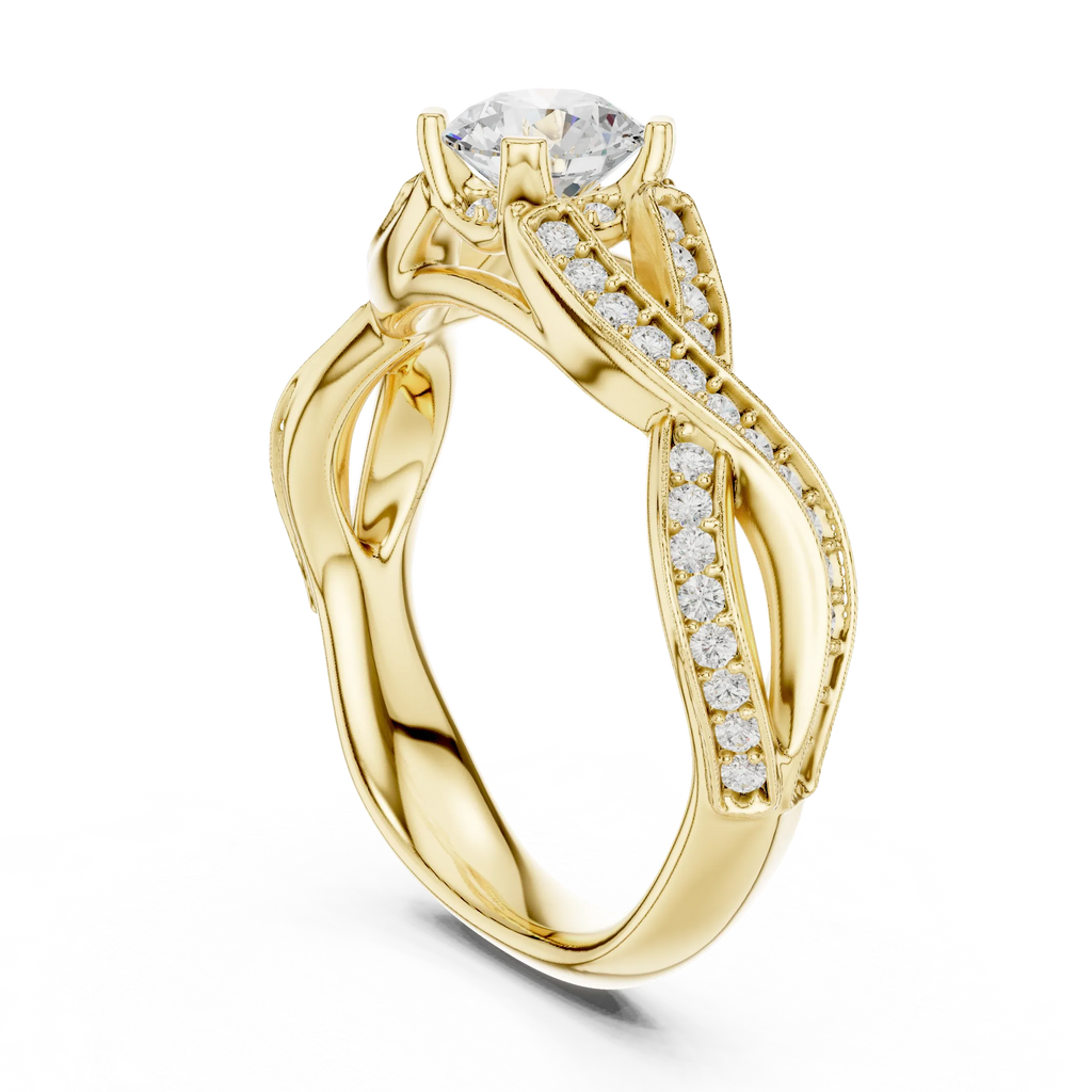 Unique Round Lab Grown Diamond Ring E Color