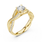 Unique Round Lab Grown Diamond Ring E Color