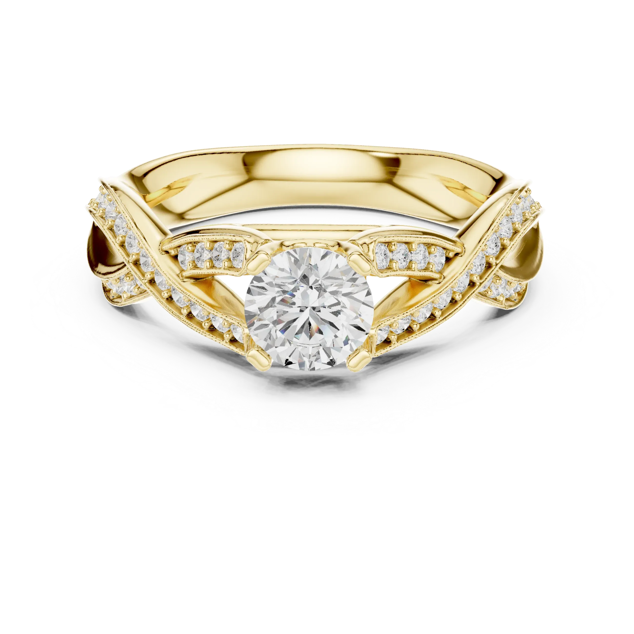 Unique Round Lab Grown Diamond Ring E Color
