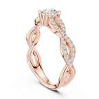 E Color VVS Round Moissanite Anniversary Ring Lab Grown Style