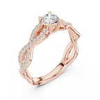 E Color VVS Round Moissanite Anniversary Ring Lab Grown Style