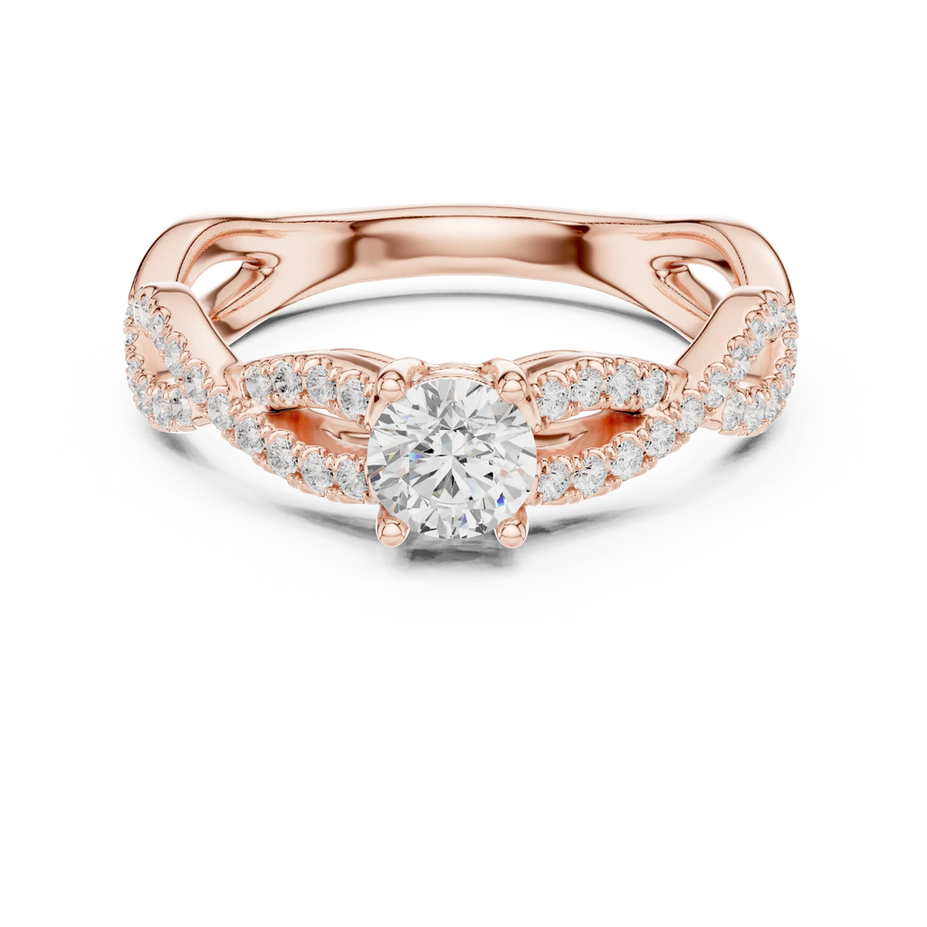 E Color VVS Round Moissanite Anniversary Ring Lab Grown Style