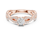 E Color VVS Round Moissanite Anniversary Ring Lab Grown Style
