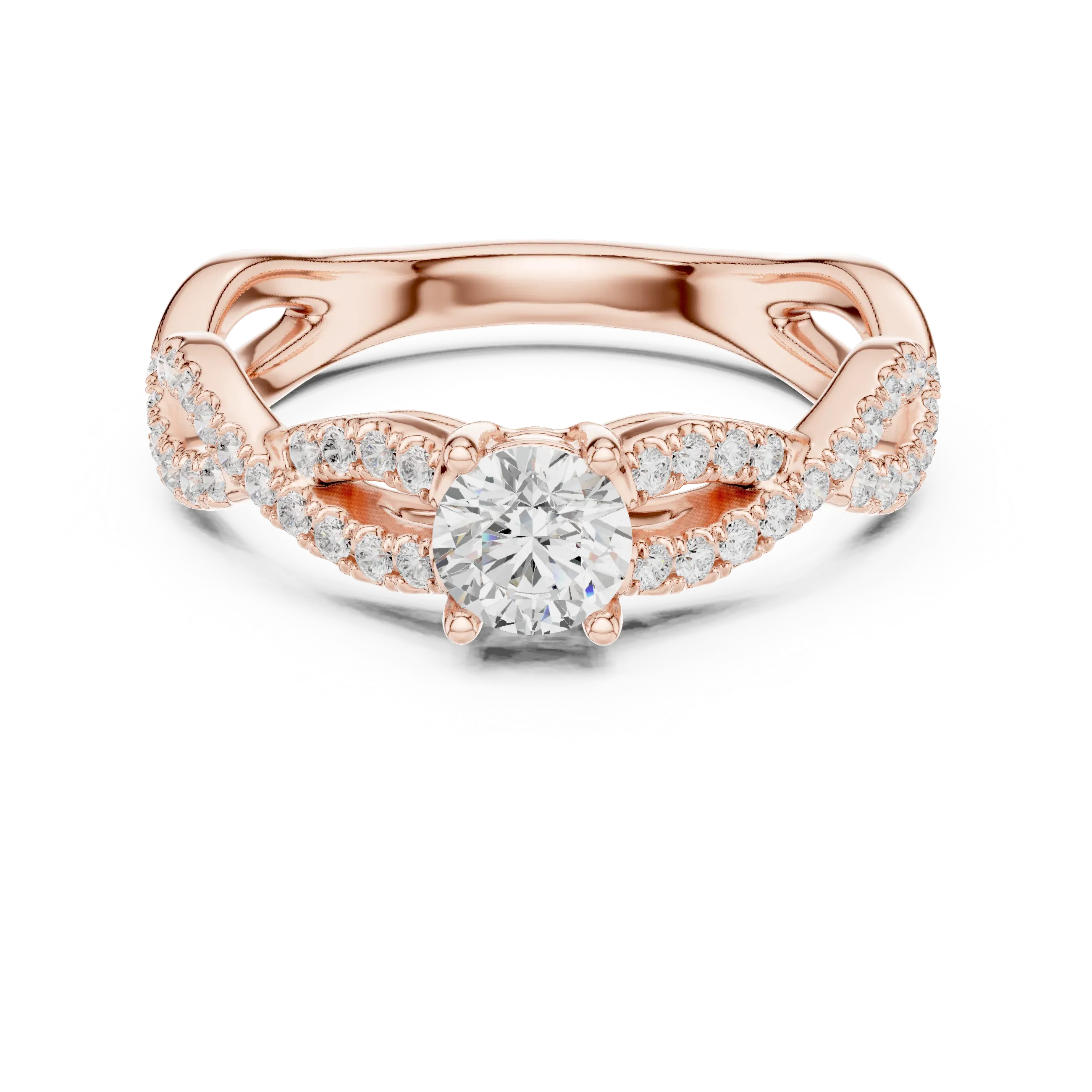 E Color VVS Round Moissanite Anniversary Ring Lab Grown Style