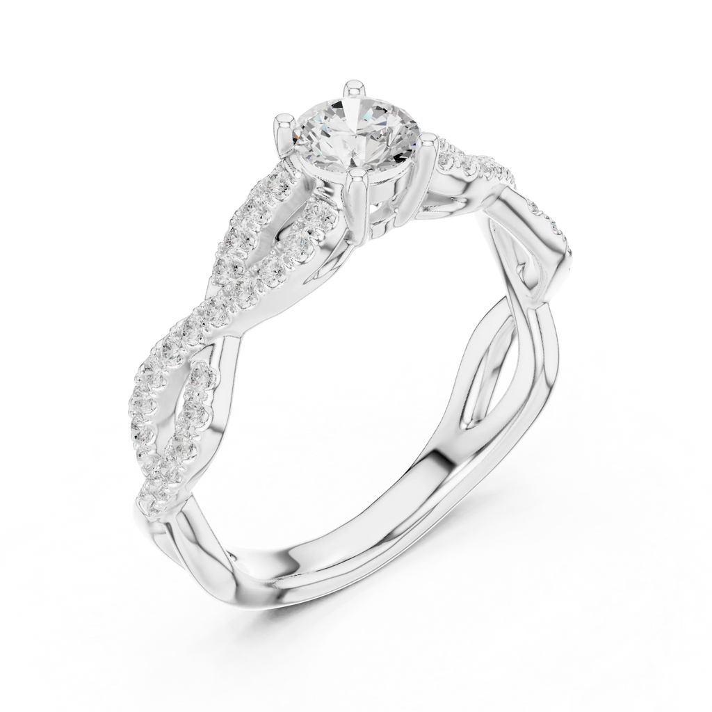 E Color VVS Round Moissanite Anniversary Ring Lab Grown Style