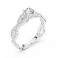 E Color VVS Round Moissanite Anniversary Ring Lab Grown Style