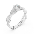 E Color VVS Round Moissanite Anniversary Ring Lab Grown Style