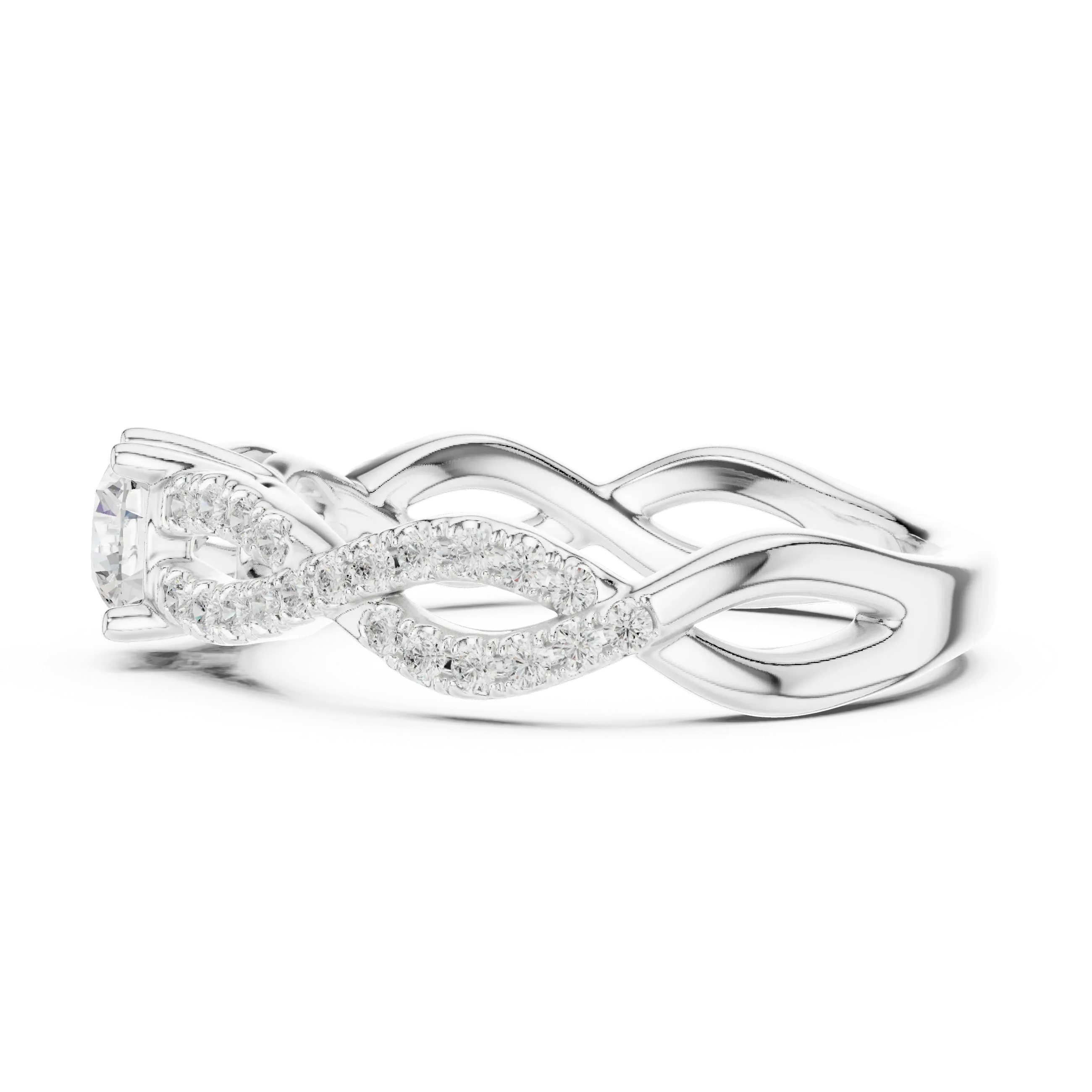E Color VVS Round Moissanite Anniversary Ring Lab Grown Style