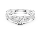 E Color VVS Round Moissanite Anniversary Ring Lab Grown Style