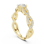 E Color VVS Round Moissanite Anniversary Ring Lab Grown Style