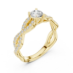E Color VVS Round Moissanite Anniversary Ring Lab Grown Style
