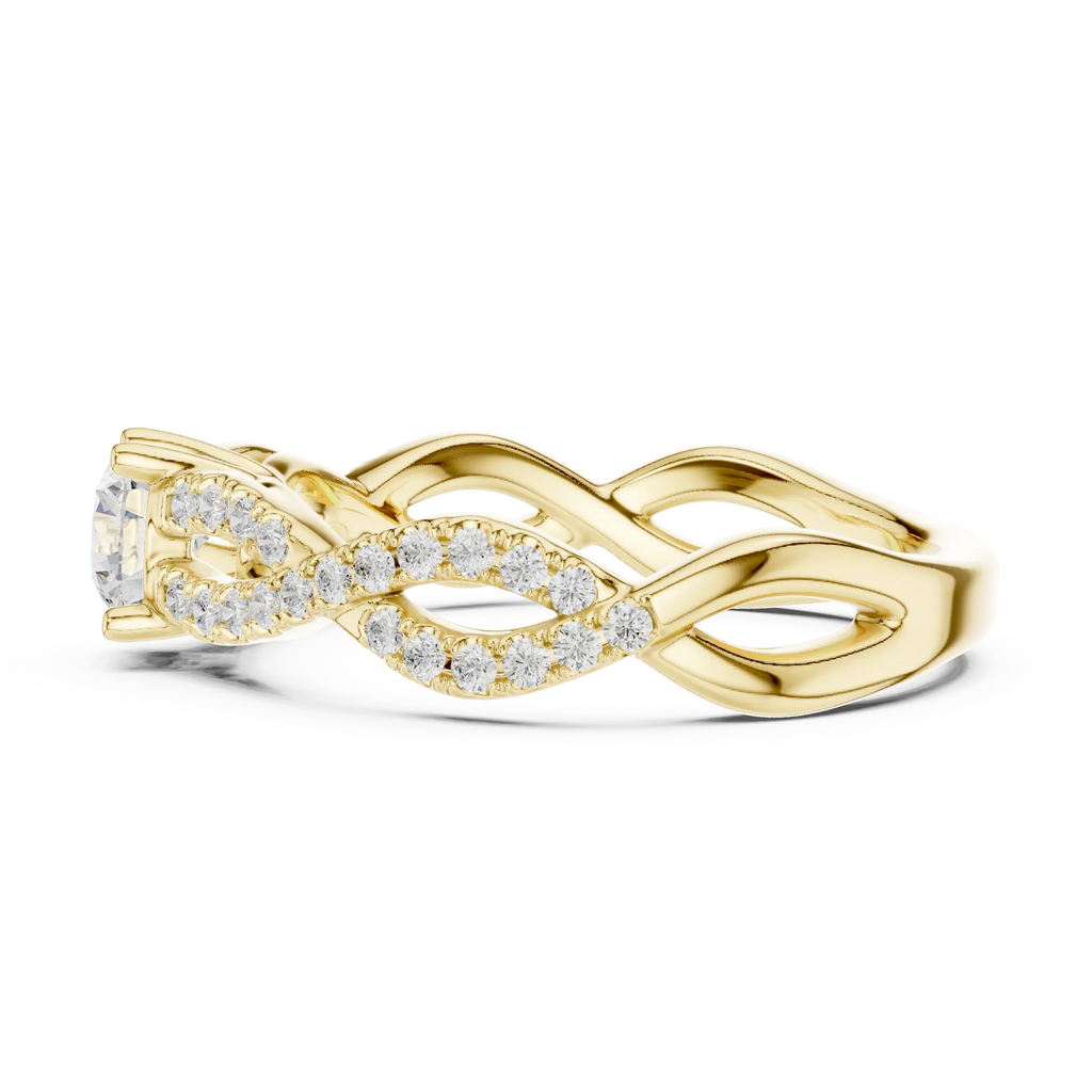 E Color VVS Round Moissanite Anniversary Ring Lab Grown Style