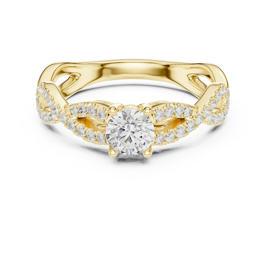E Color VVS Round Moissanite Anniversary Ring Lab Grown Style