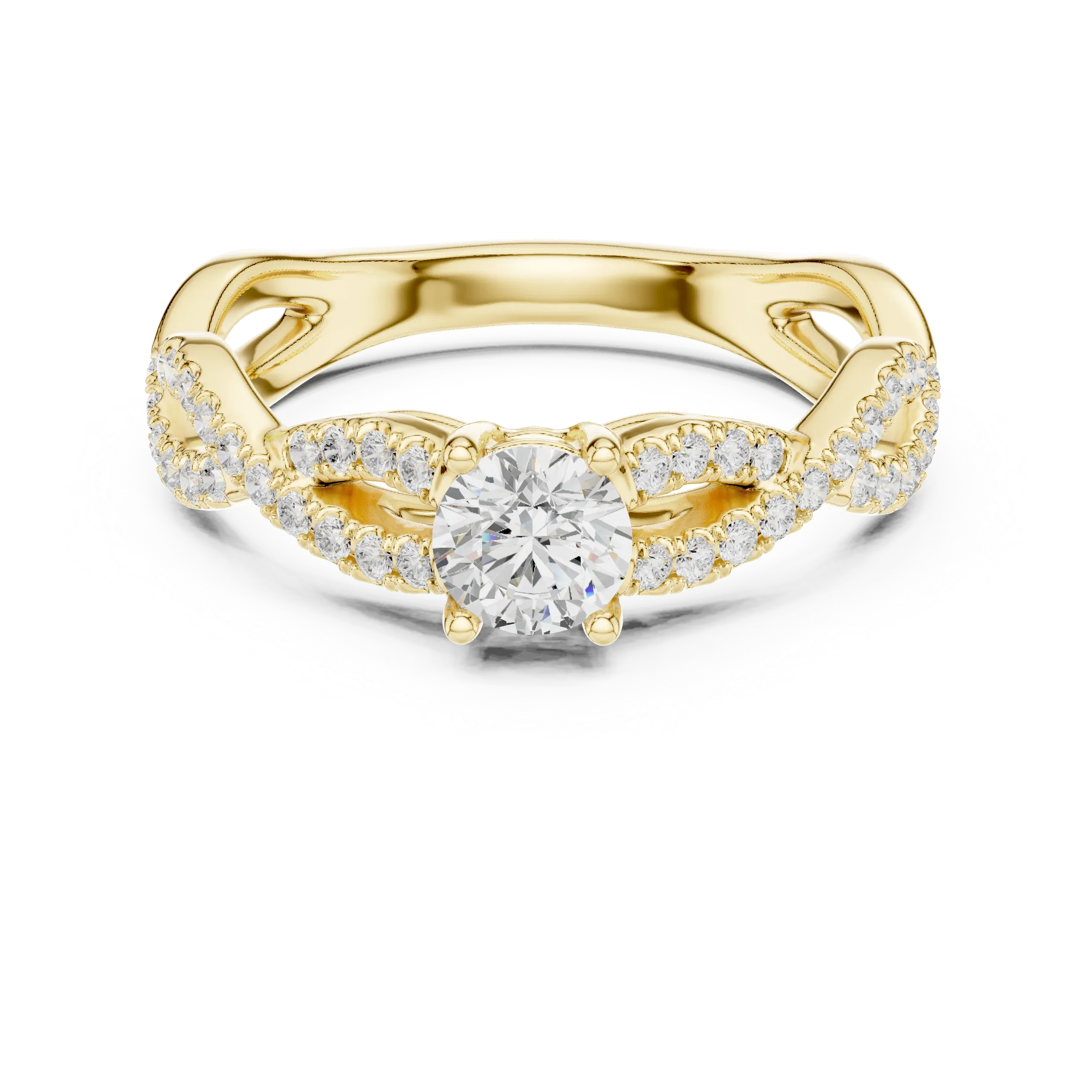 E Color VVS Round Moissanite Anniversary Ring Lab Grown Style