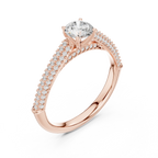 F Color Round VVS Diamond Engagement Ring Wedding Gift