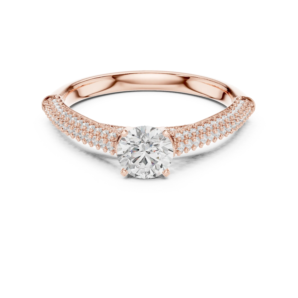 F Color Round VVS Diamond Engagement Ring Wedding Gift