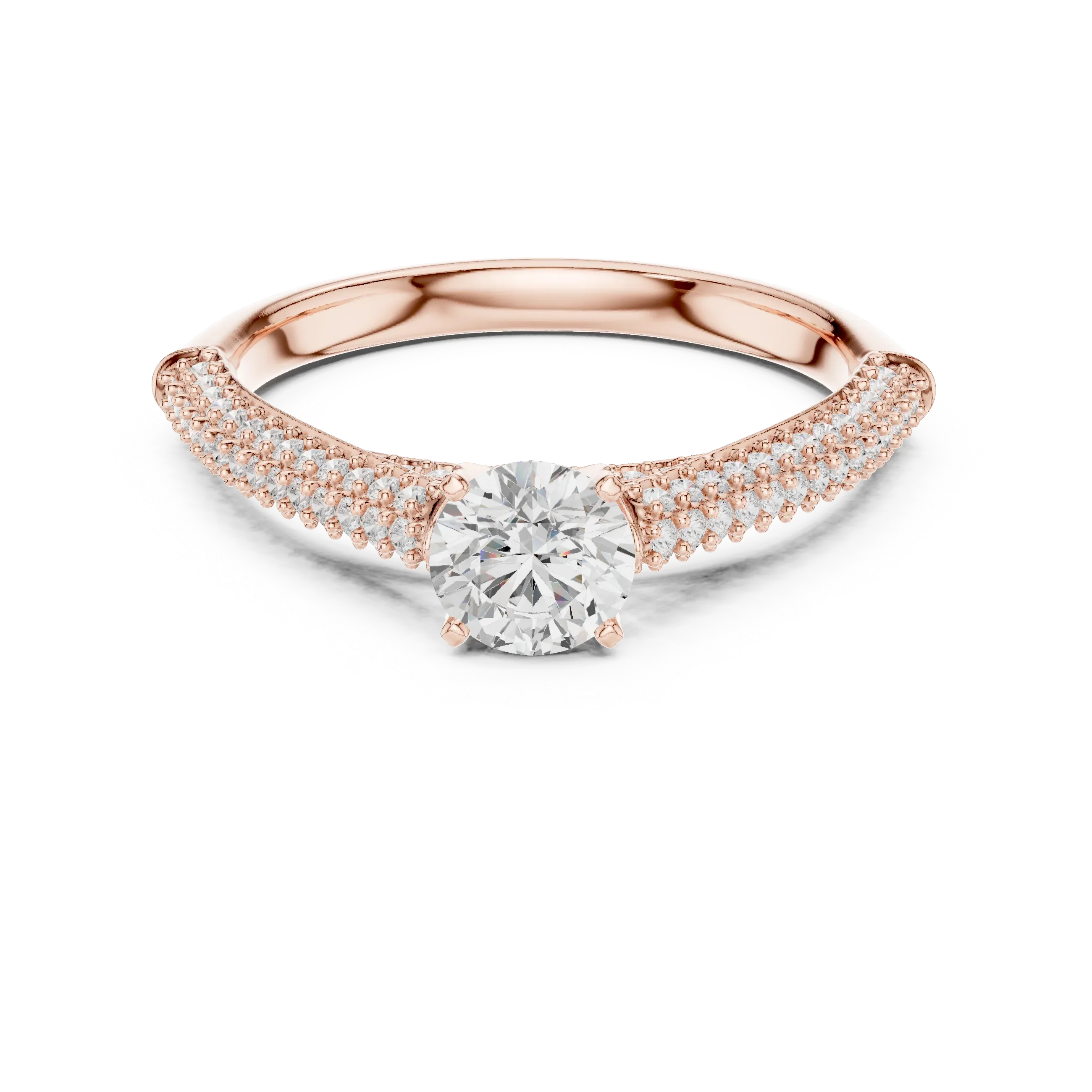 F Color Round VVS Diamond Engagement Ring Wedding Gift