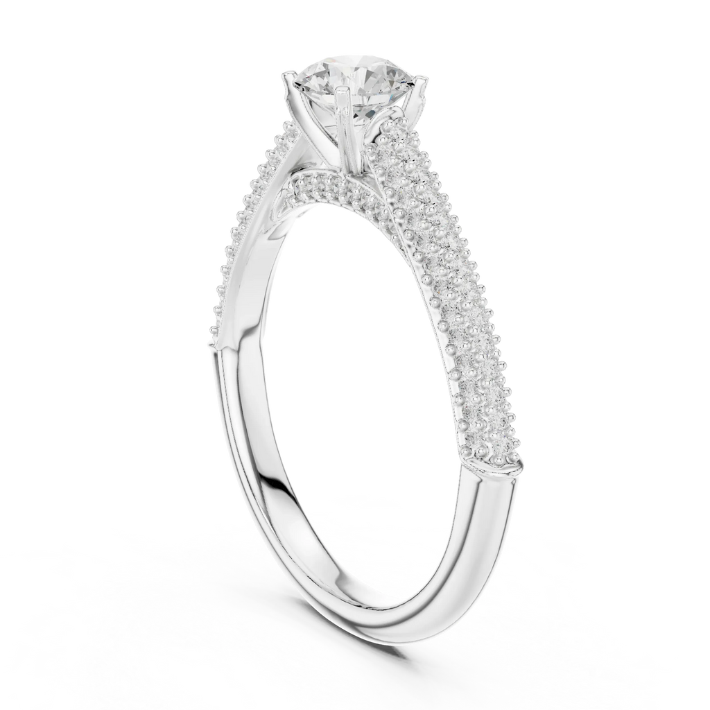 F Color Round VVS Diamond Engagement Ring Wedding Gift