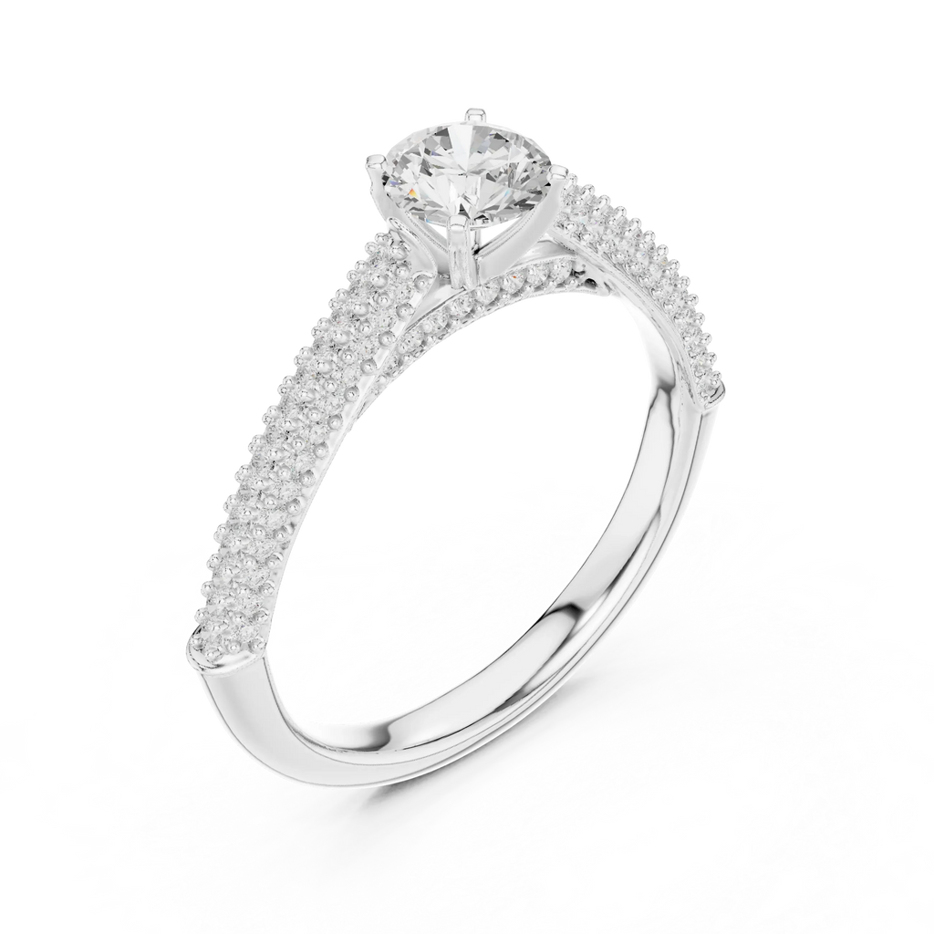 F Color Round VVS Diamond Engagement Ring Wedding Gift