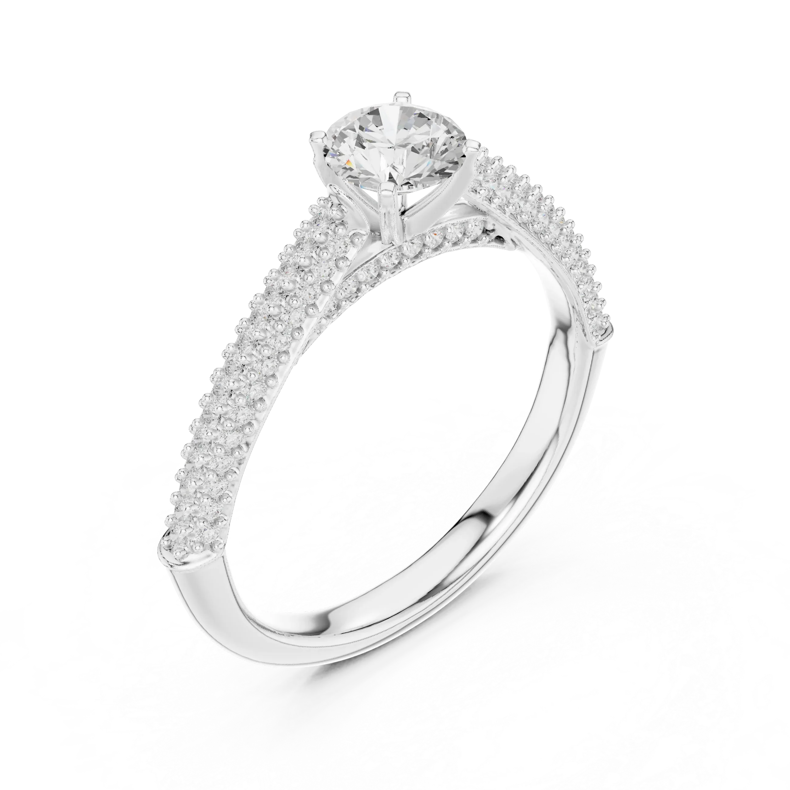 F Color Round VVS Diamond Engagement Ring Wedding Gift