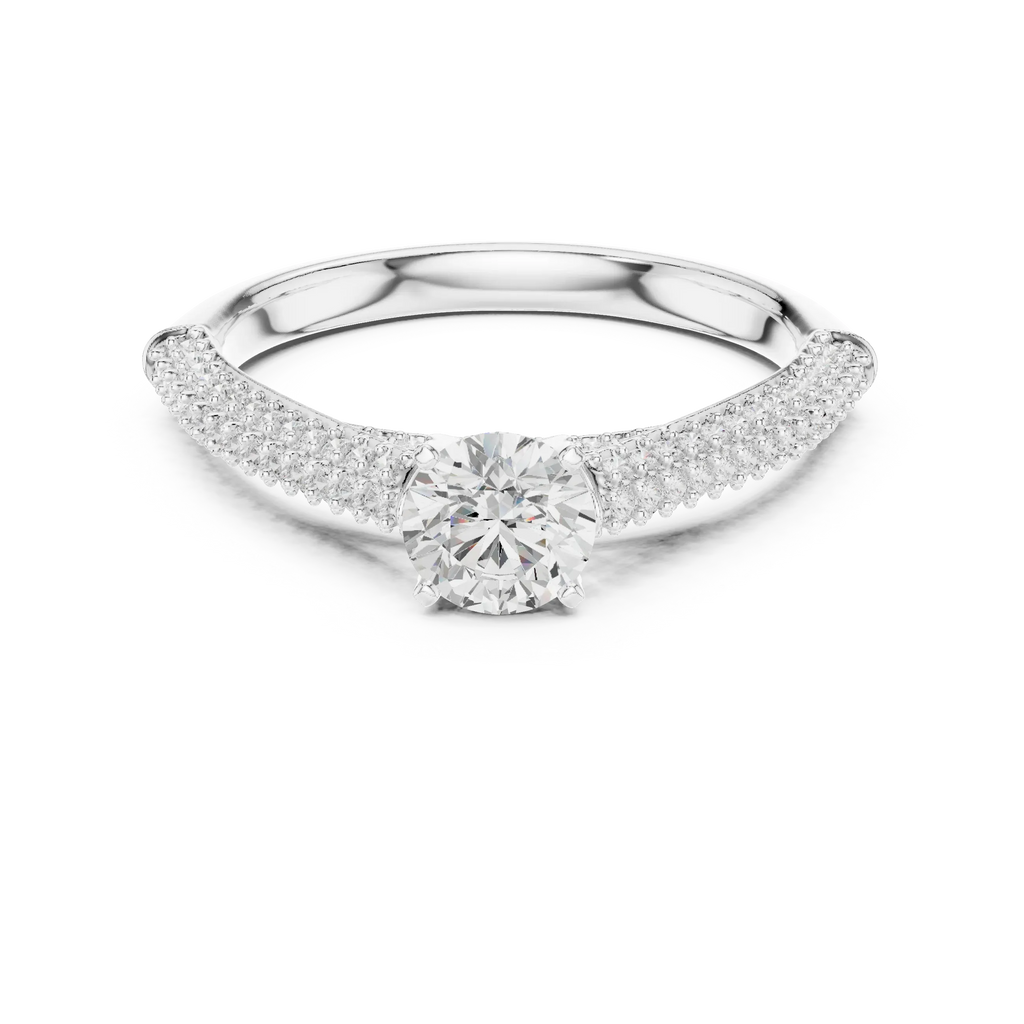 F Color Round VVS Diamond Engagement Ring Wedding Gift