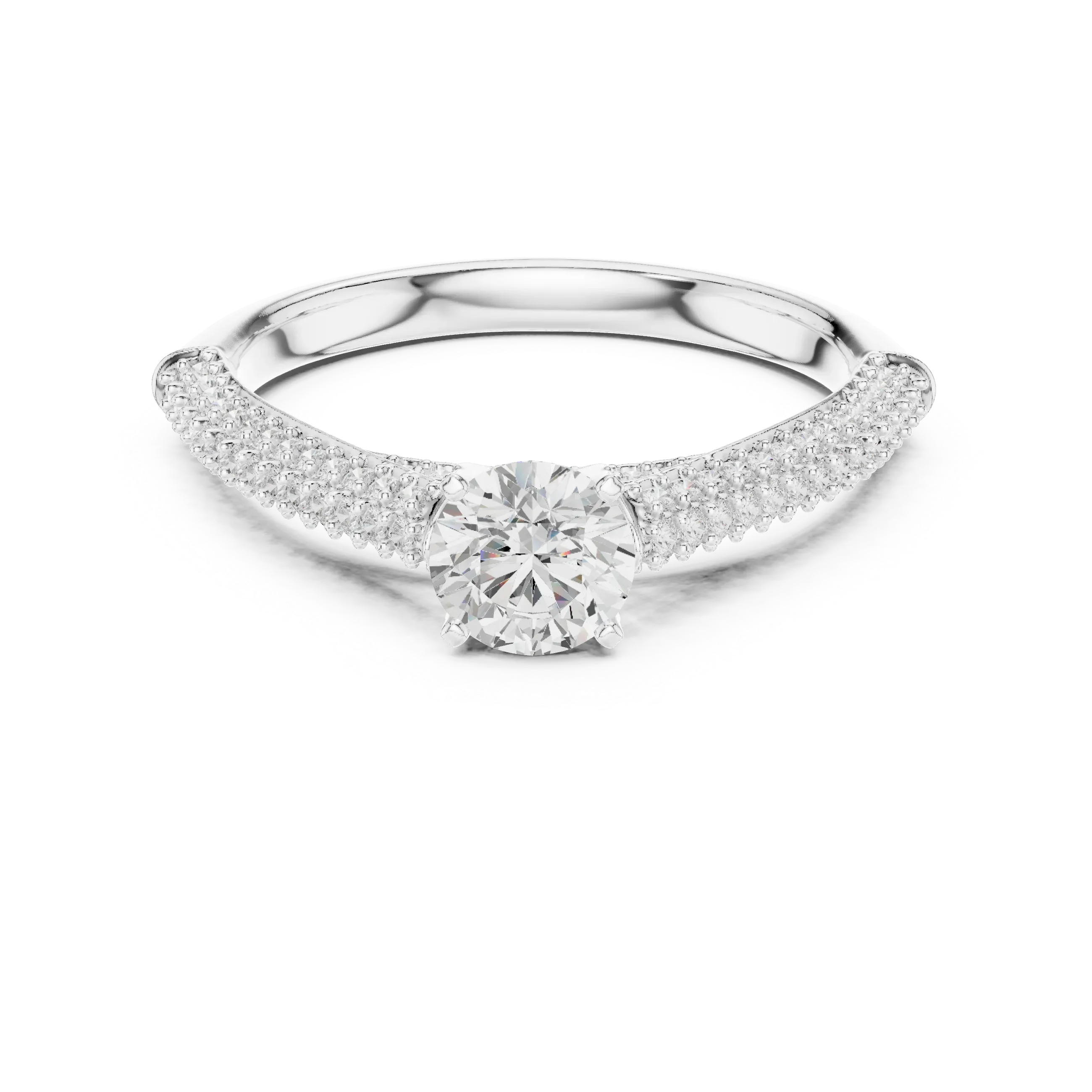 F Color Round VVS Diamond Engagement Ring Wedding Gift