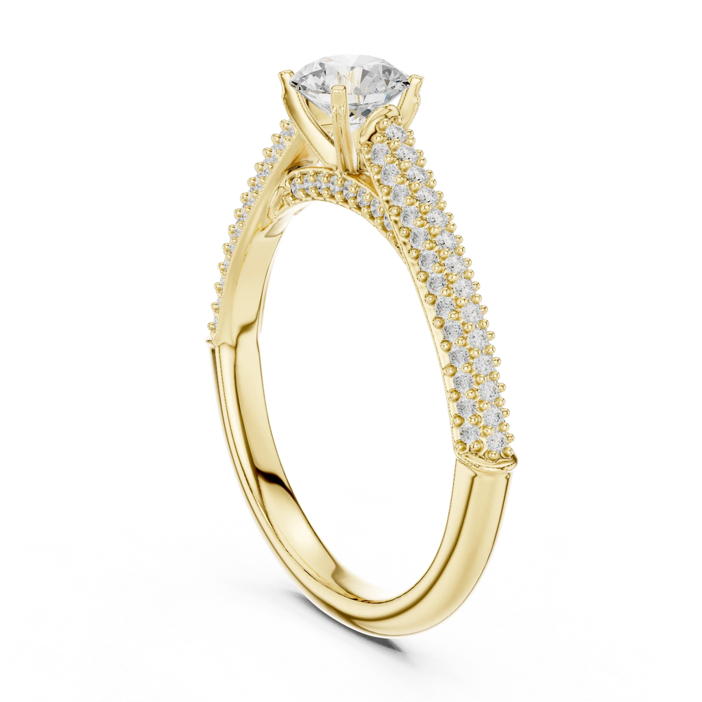 F Color Round VVS Diamond Engagement Ring Wedding Gift
