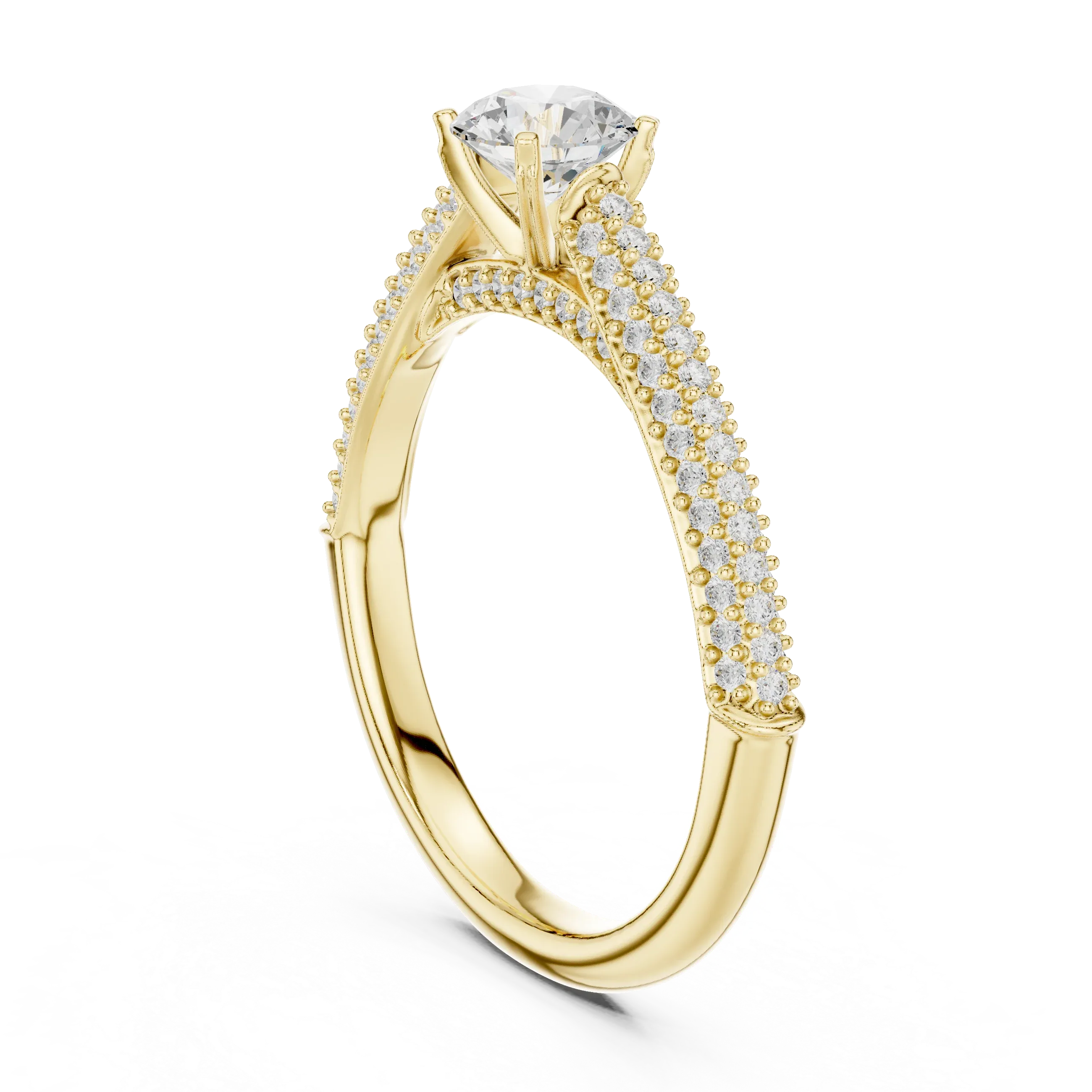 F Color Round VVS Diamond Engagement Ring Wedding Gift