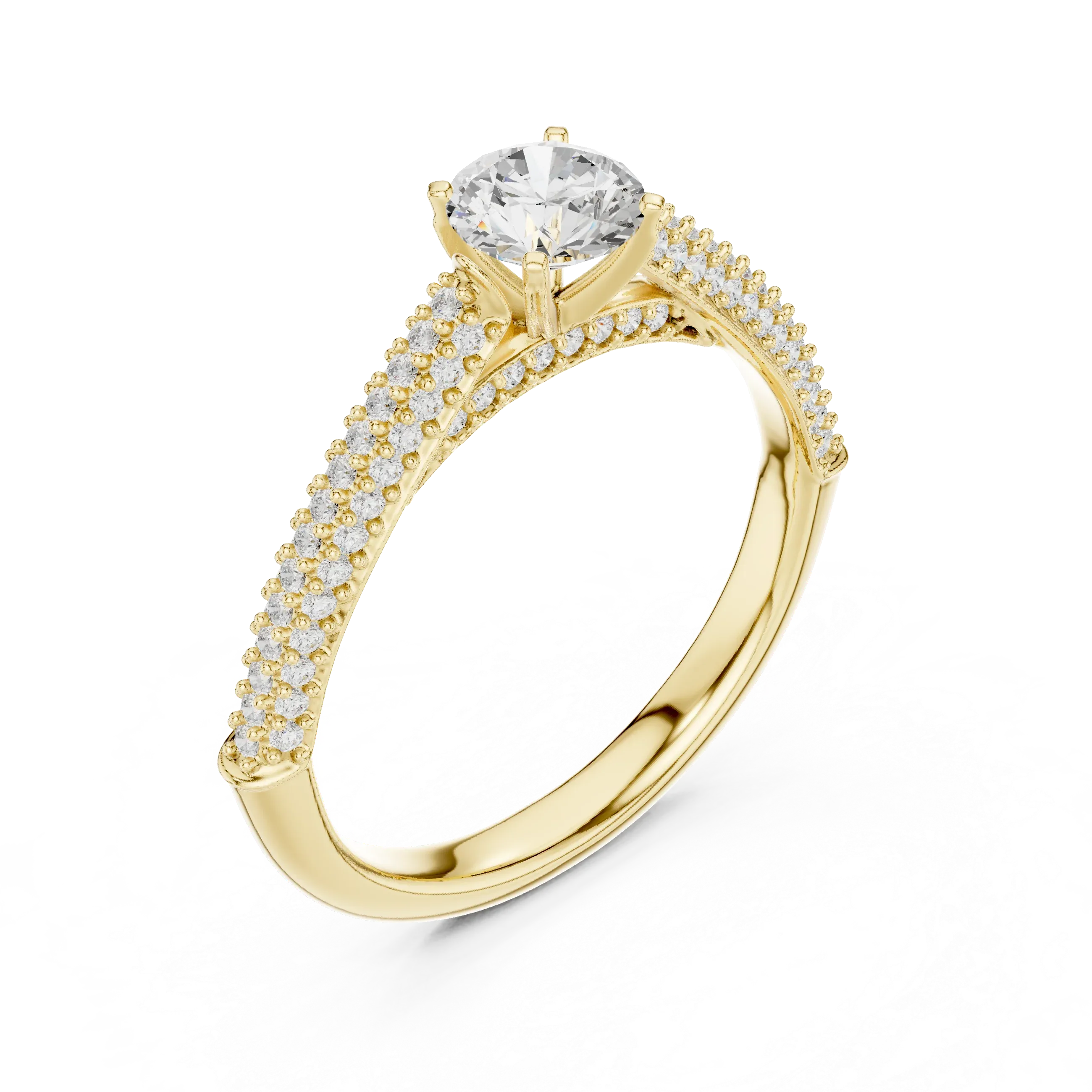 F Color Round VVS Diamond Engagement Ring Wedding Gift