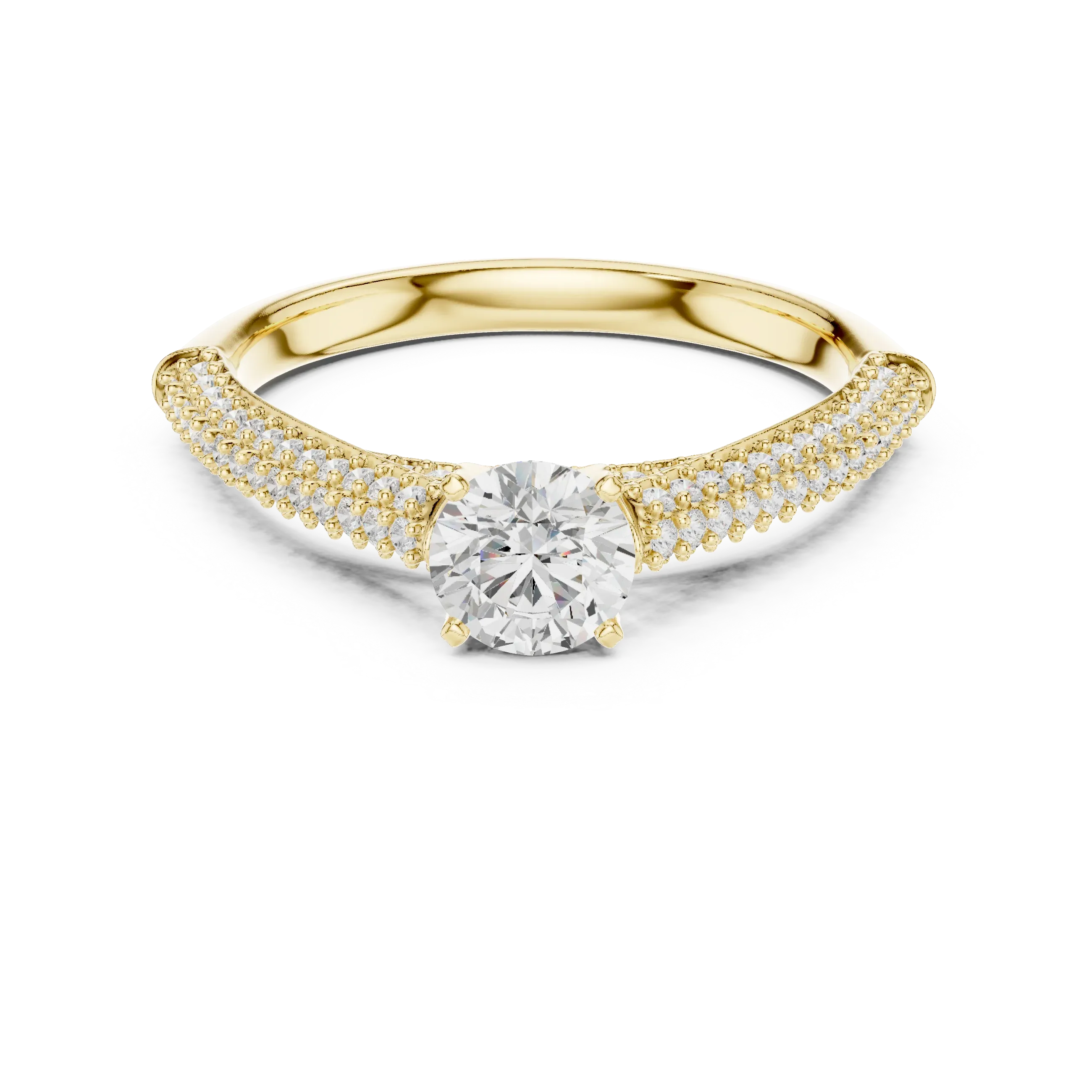 F Color Round VVS Diamond Engagement Ring Wedding Gift