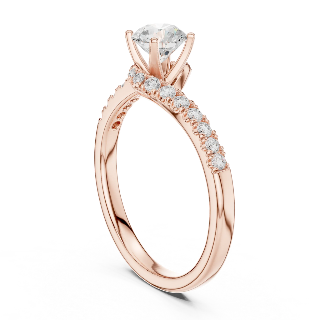 D Color Round Moissanite Lab Created Diamond Alternative Ring