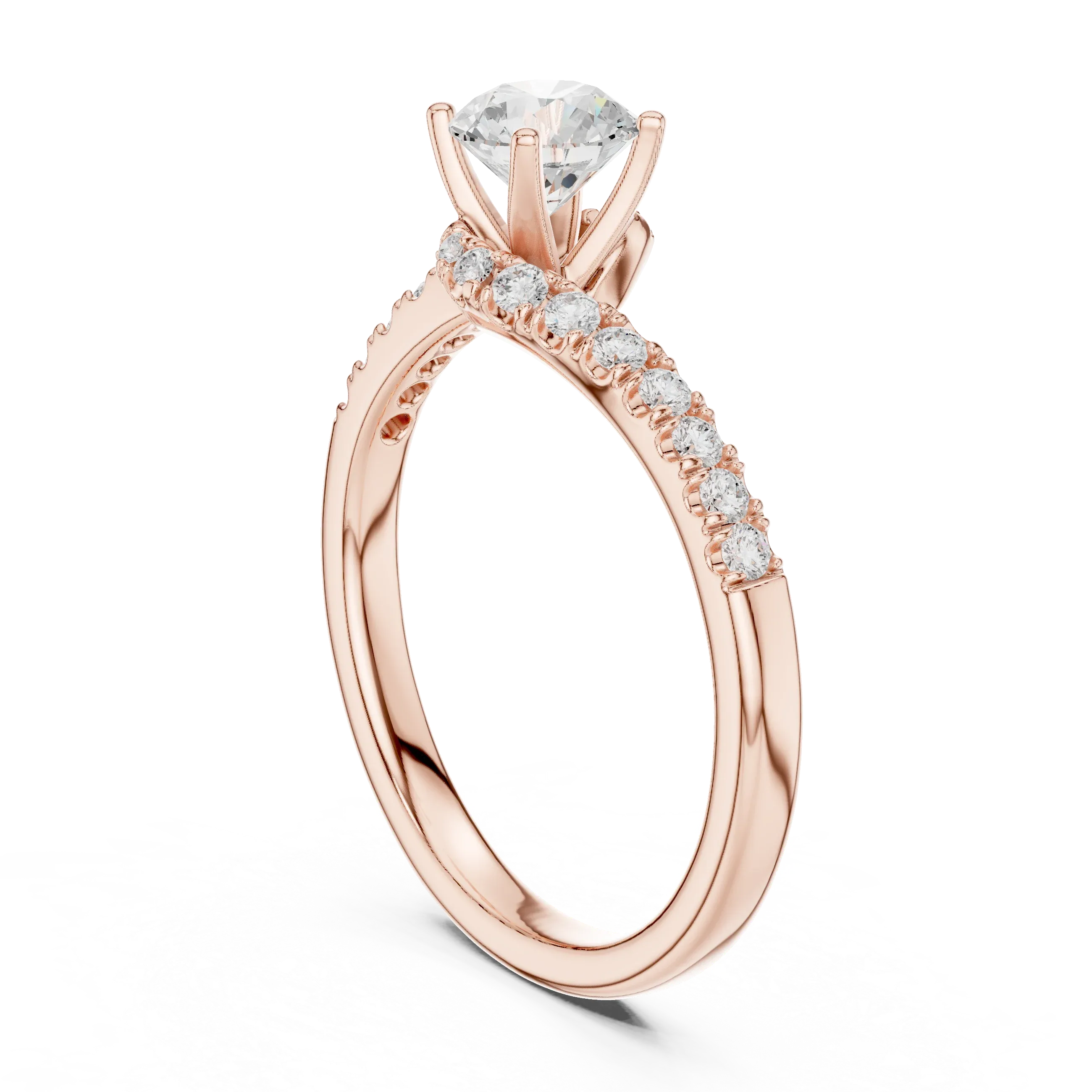 D Color Round Moissanite Lab Created Diamond Alternative Ring