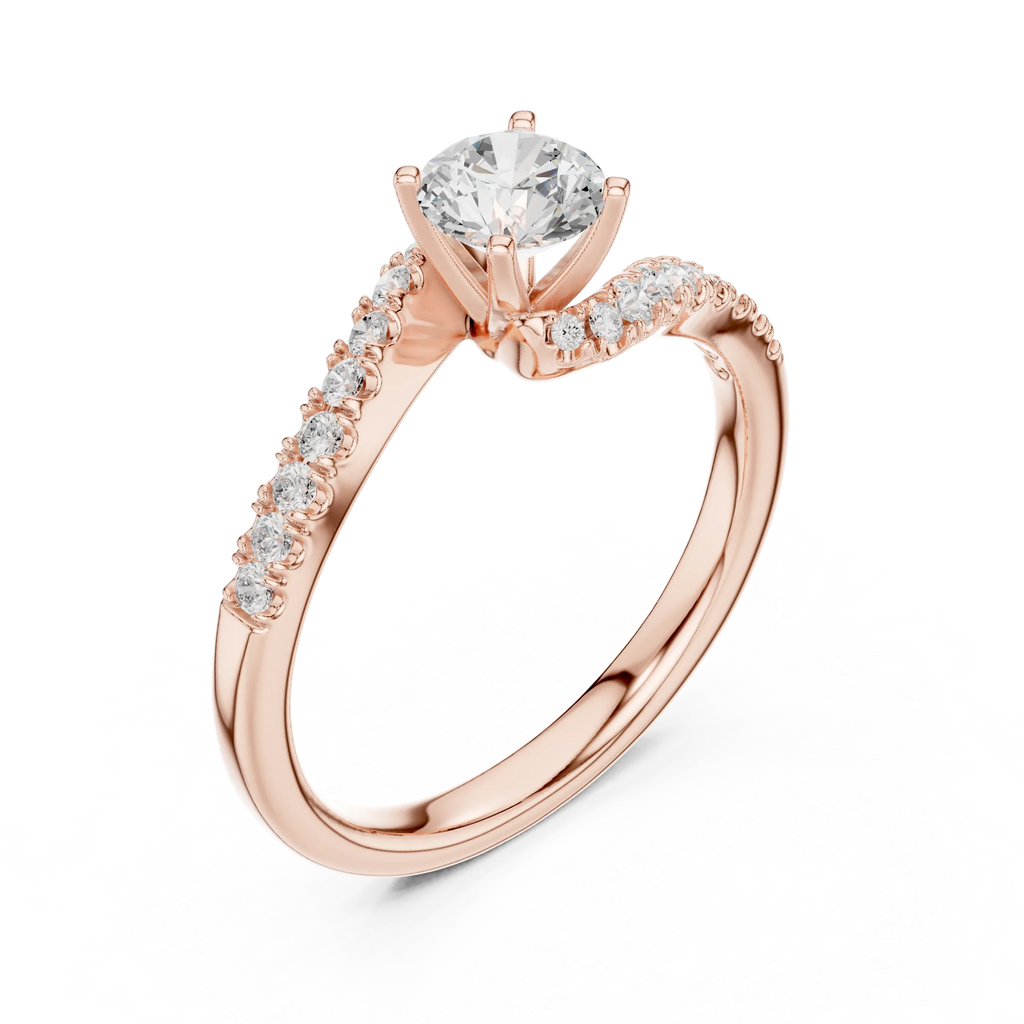 D Color Round Moissanite Lab Created Diamond Alternative Ring