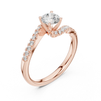 D Color Round Moissanite Lab Created Diamond Alternative Ring