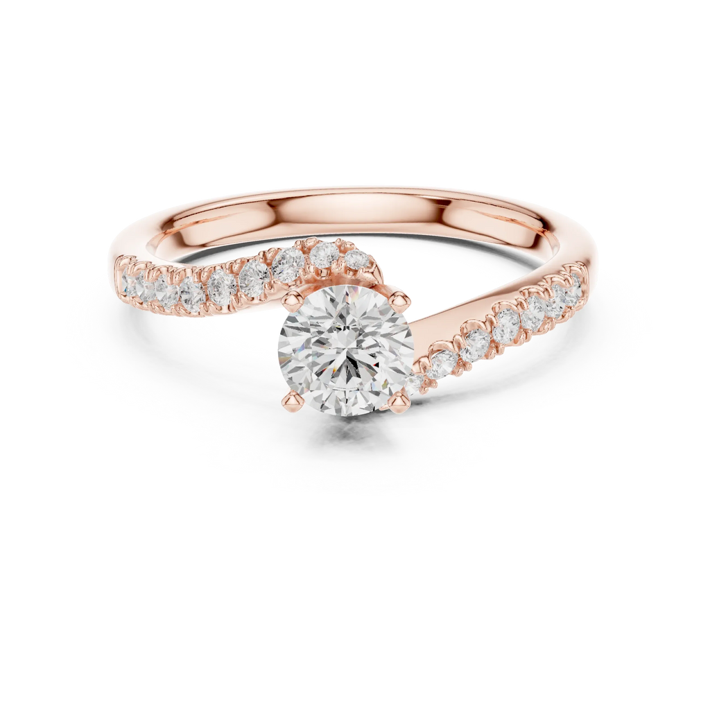 D Color Round Moissanite Lab Created Diamond Alternative Ring