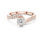 D Color Round Moissanite Lab Created Diamond Alternative Ring
