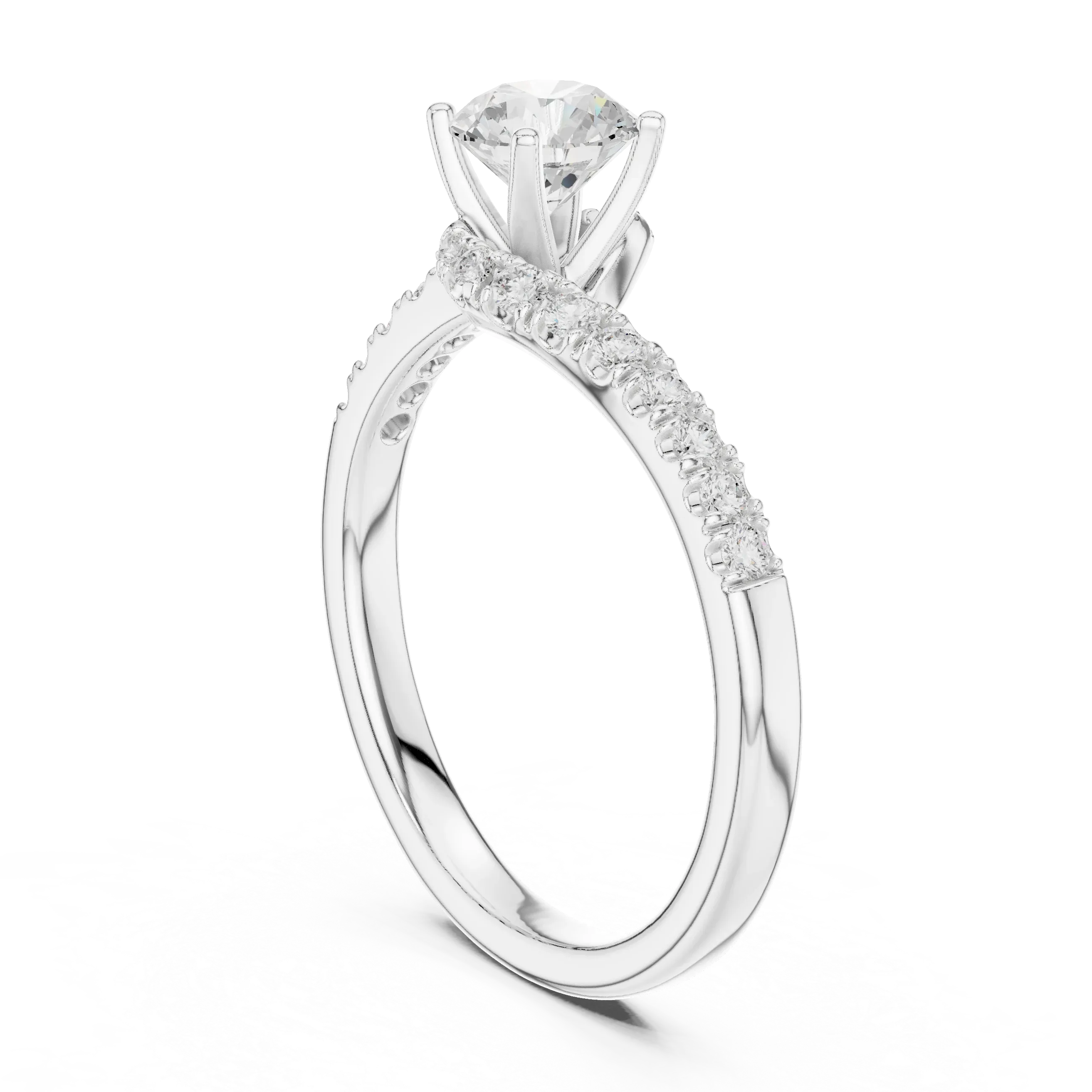 D Color Round Moissanite Lab Created Diamond Alternative Ring