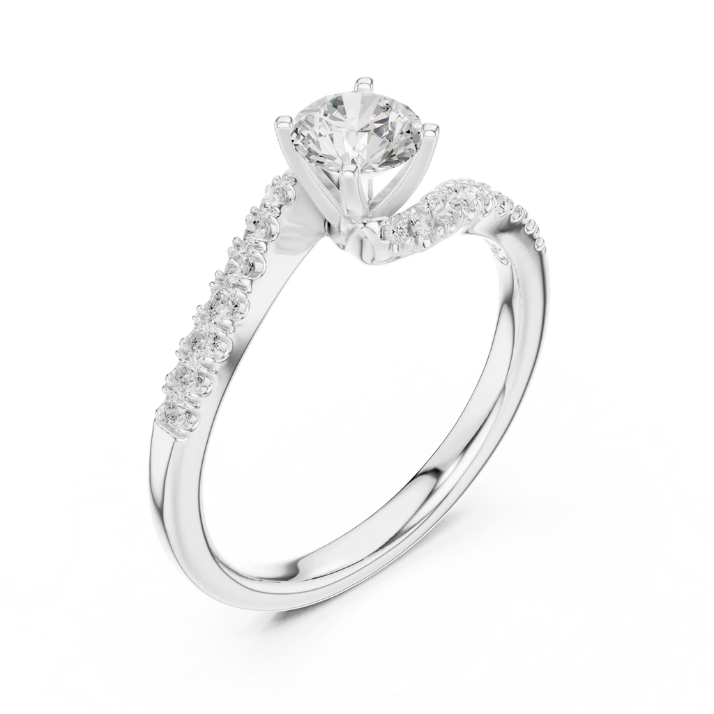 D Color Round Moissanite Lab Created Diamond Alternative Ring