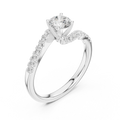 D Color Round Moissanite Lab Created Diamond Alternative Ring