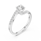 D Color Round Moissanite Lab Created Diamond Alternative Ring