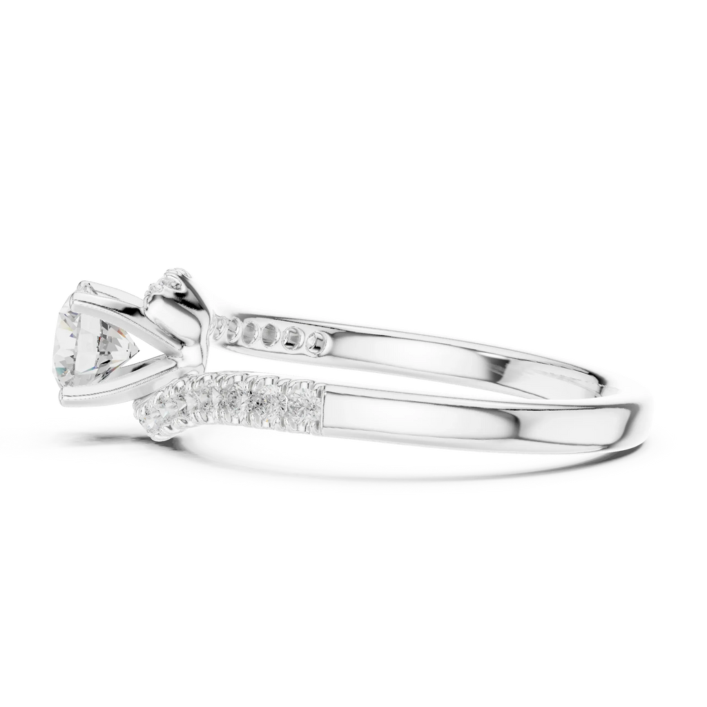 D Color Round Moissanite Lab Created Diamond Alternative Ring