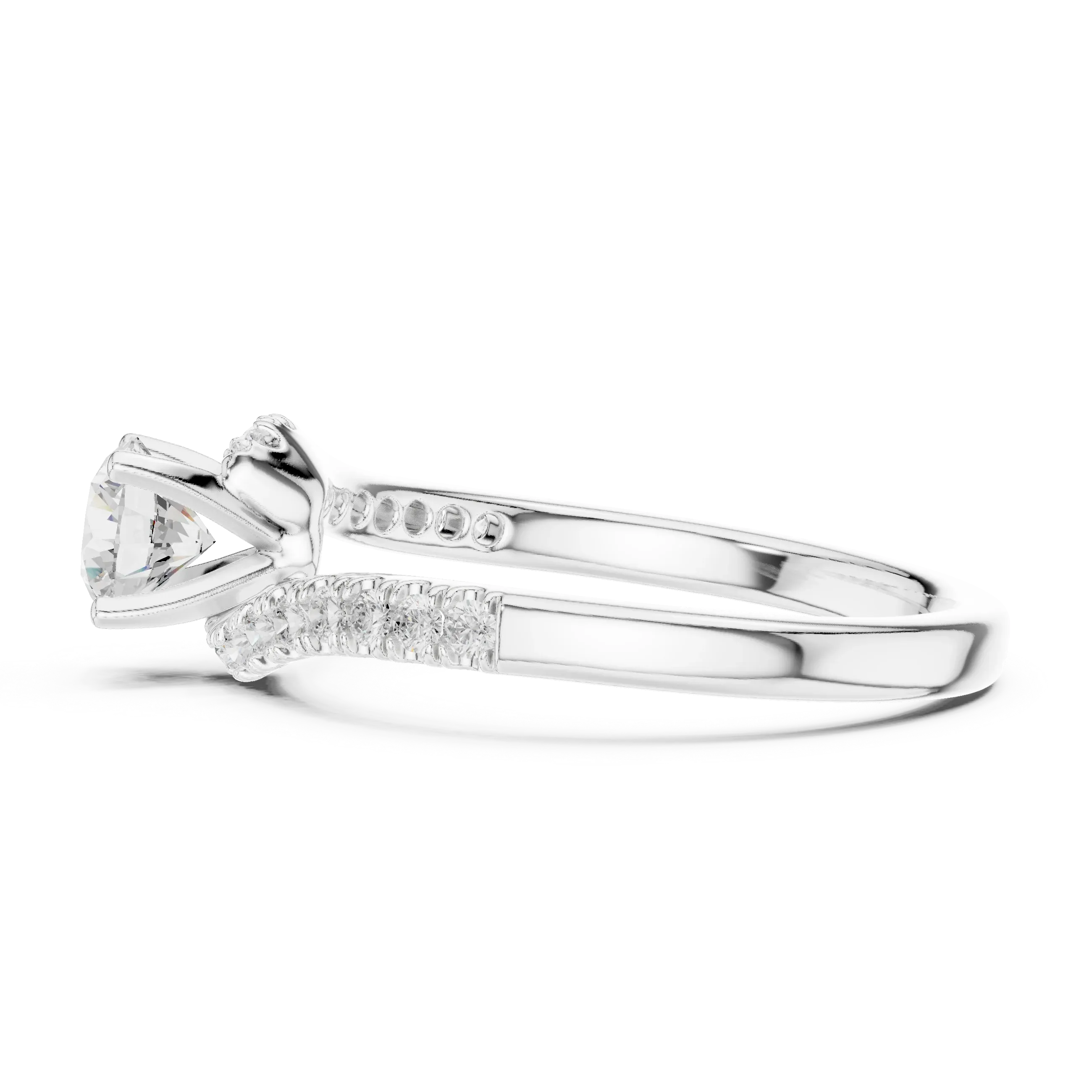 D Color Round Moissanite Lab Created Diamond Alternative Ring
