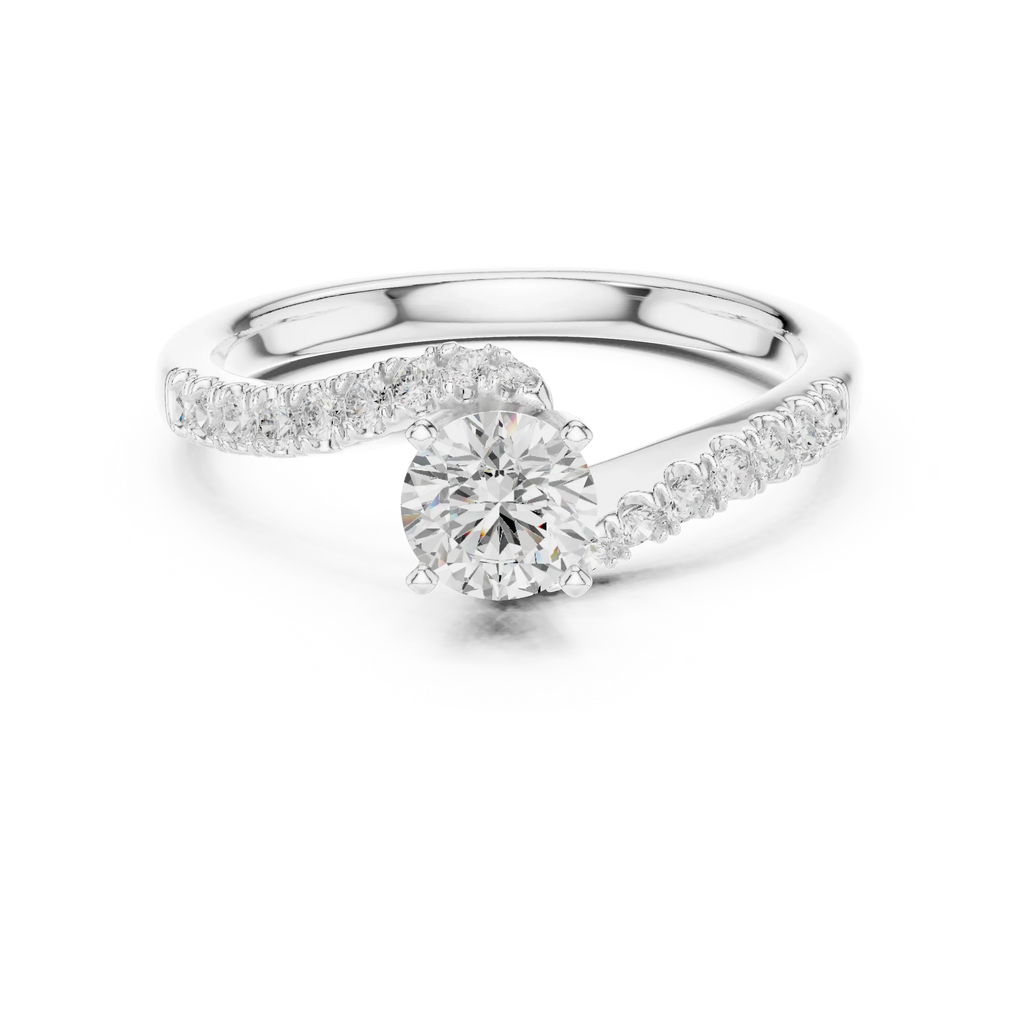 D Color Round Moissanite Lab Created Diamond Alternative Ring