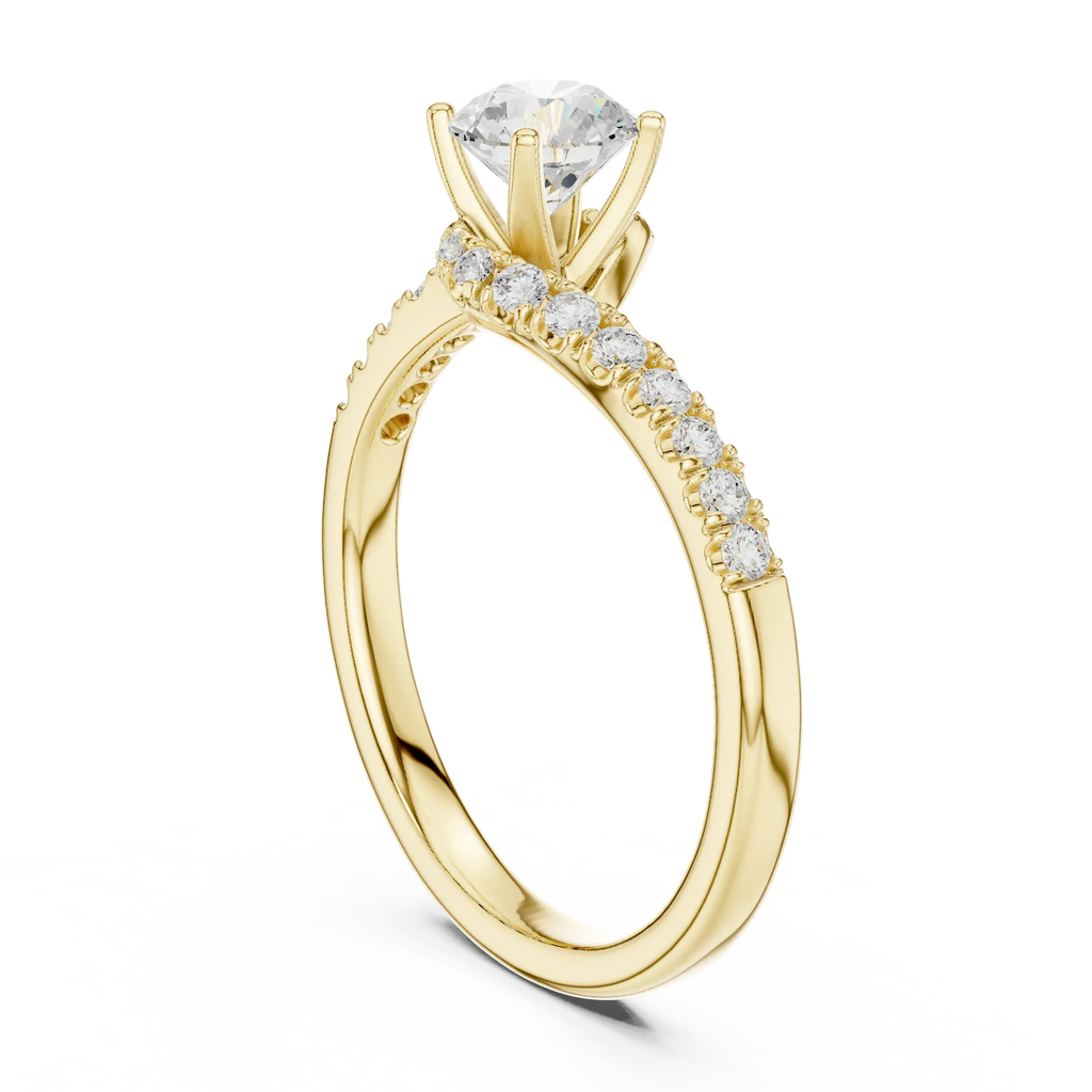 D Color Round Moissanite Lab Created Diamond Alternative Ring